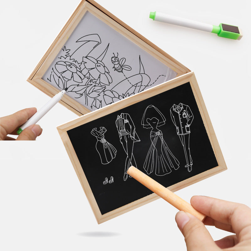 Children's Puzzle Multifunctional Double-sided Magnetic Puzzle Drawing Board Wooden Animal Scene Puzzle Toy 4-6